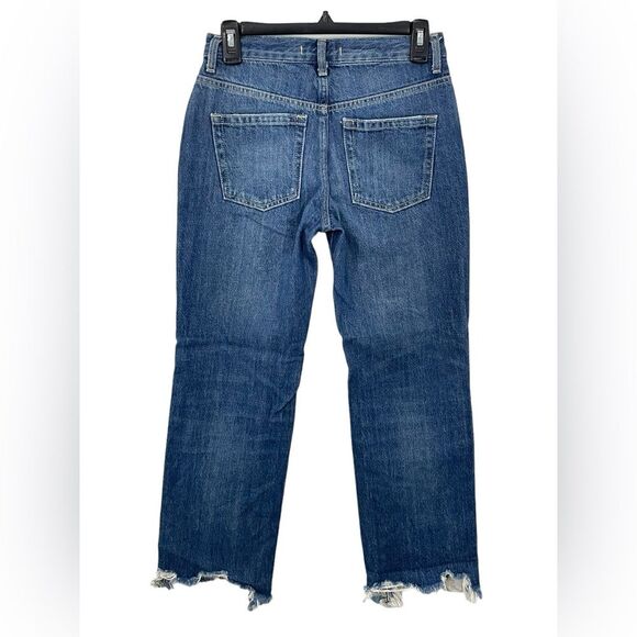 We the Free People Jeans Maggie Mid-Rise Straight-Leg Sequoia Blue Size 25 - Picture 3 of 8